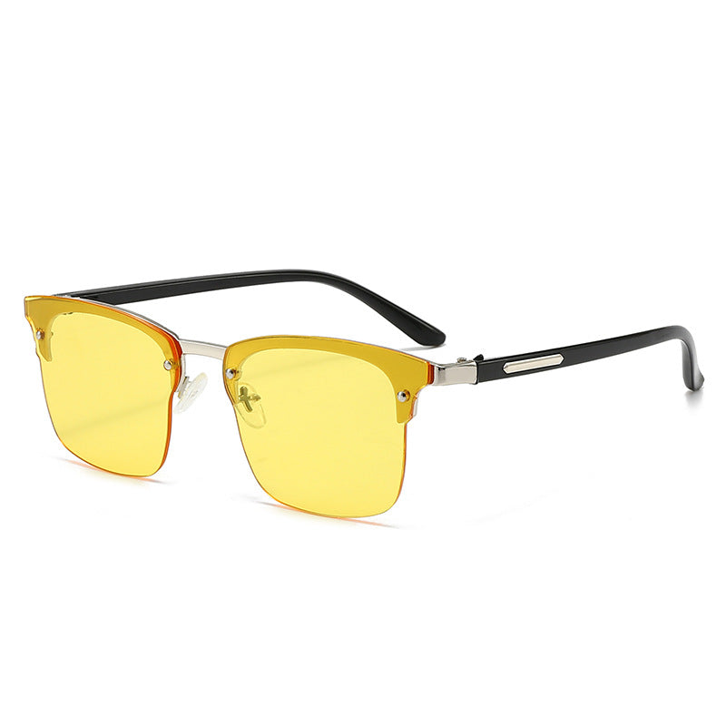 Damen elegante quadratische Sonnenbrille mit metallischen Akzenten Karnz