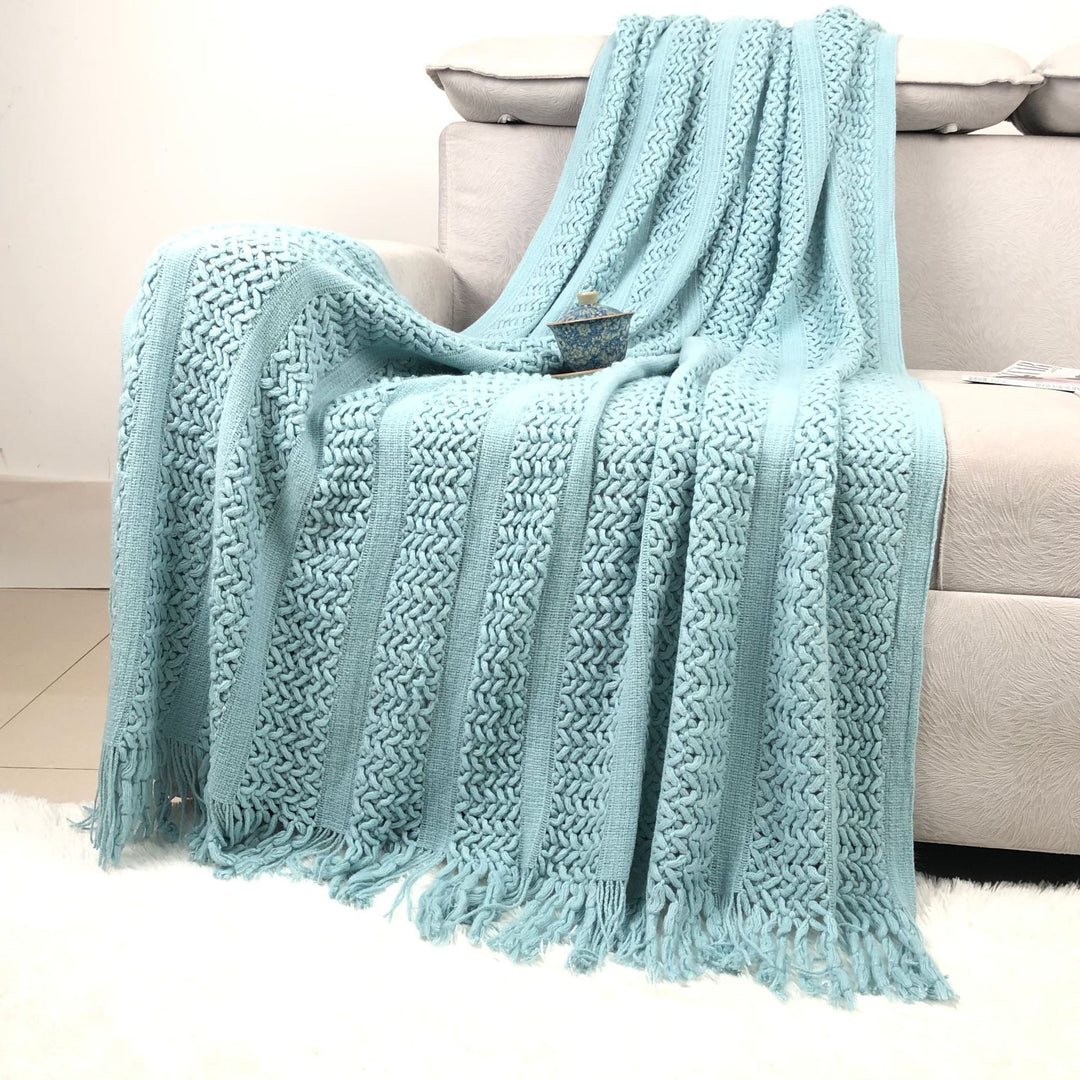 Gemütliche Strickdecke Karnz