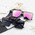 Damen Modische Sport-Sonnenbrille mit eckigem Rahmen und verspiegelten Gläsern Karnz