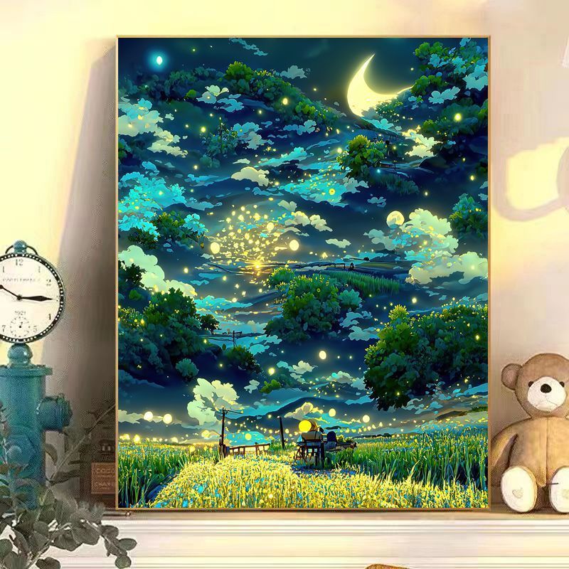 Fesselnde Mondlicht Landschaft Leinwand Kunst Karnz