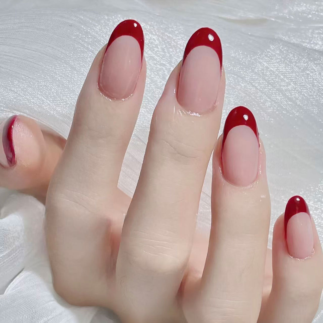Elegantes French Tip Nagelkunst Set