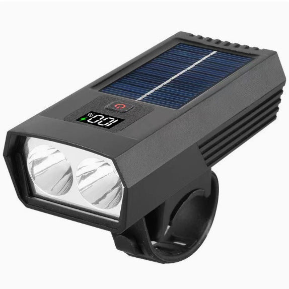 Solarbetriebene Fahrrad-Frontleuchte mit digitalem Display Karnz