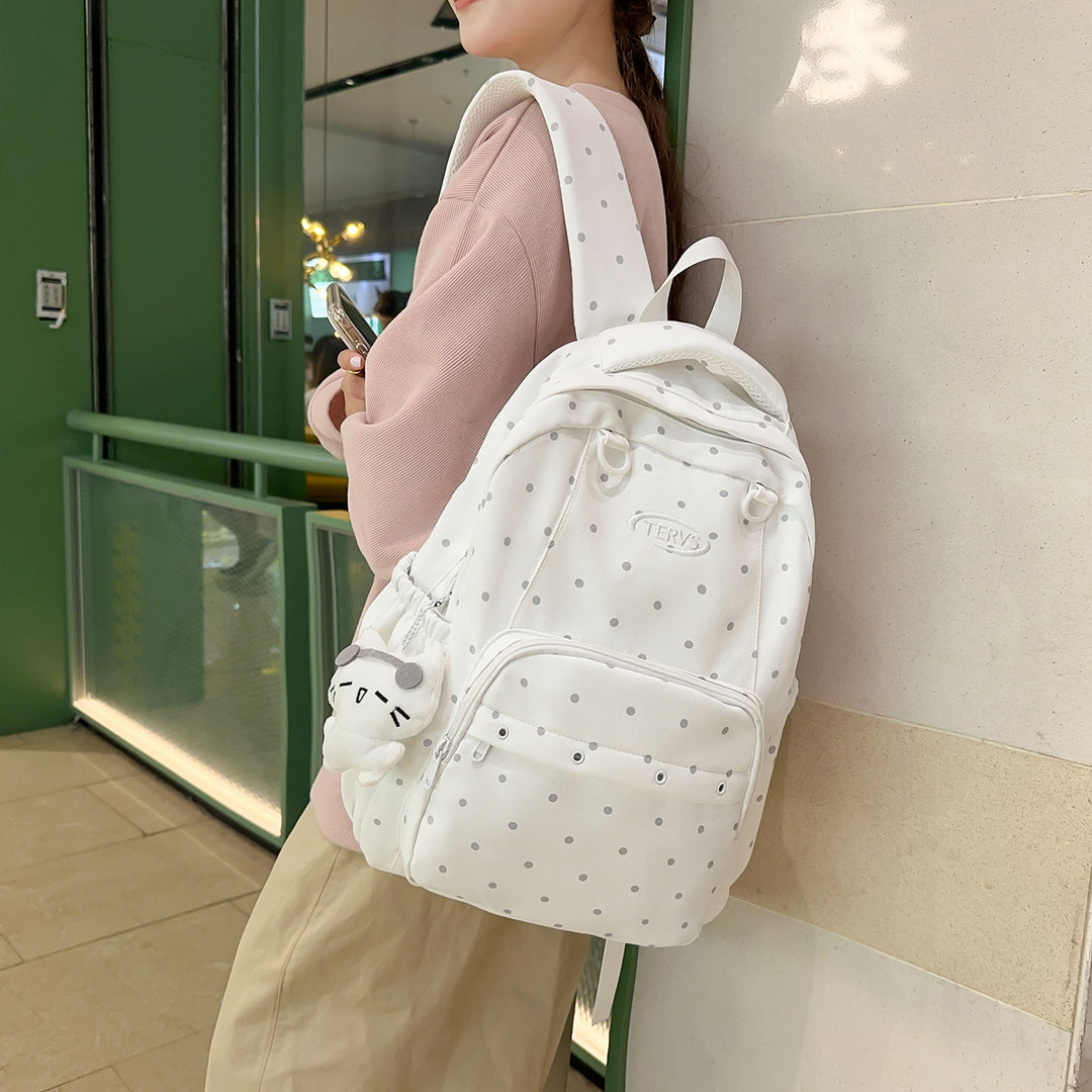 Polka-Dots-Muster-Rucksack mit Zubehör Karnz