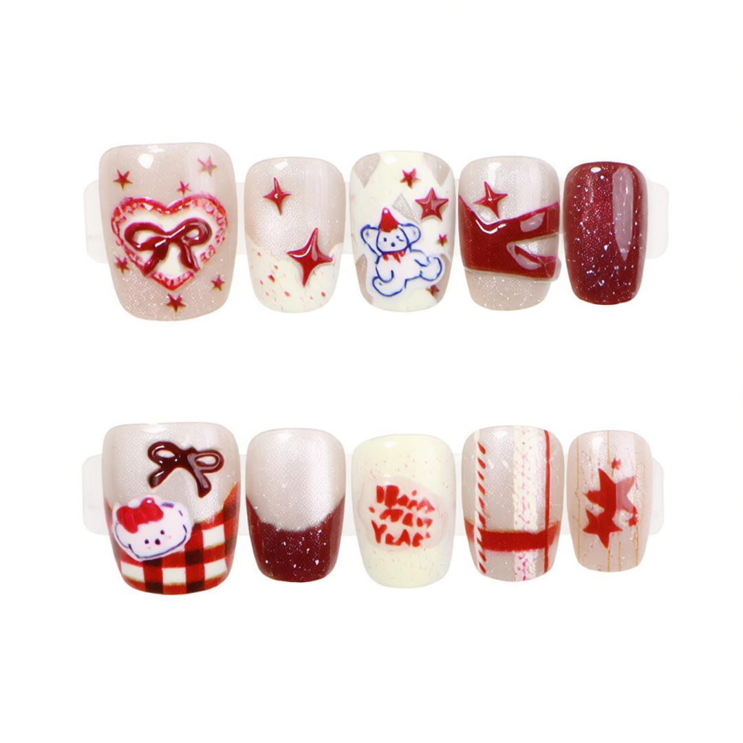 Festliches Thema Druck-on-Nagelset Karnz