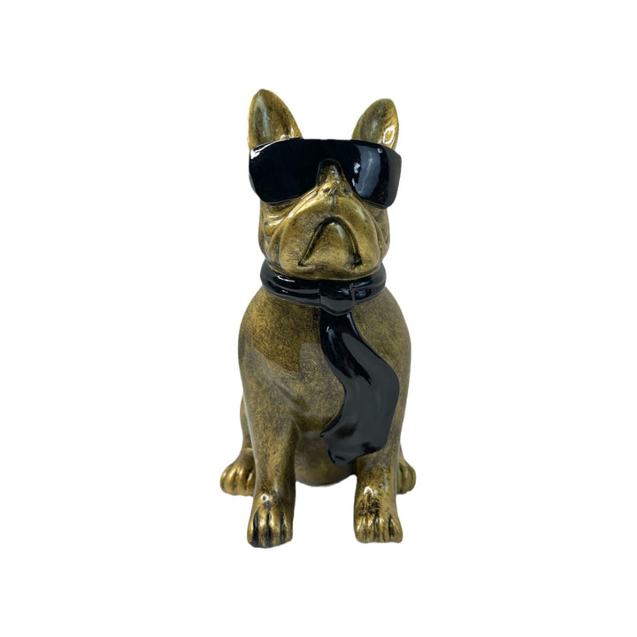 Bunte Bulldogge Dekofigur aus Kunstharz Karnz