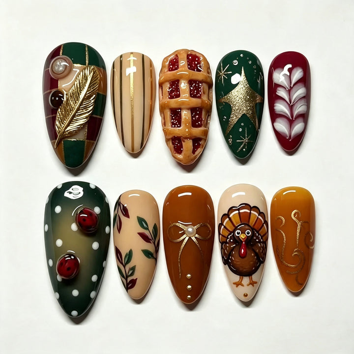 Künstlerisches saisonales Press-On-Nagelkunst-Set Karnz