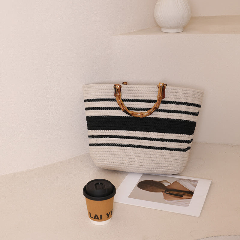 Damen Tragetasche mit elegantem geflochtenem Griff Karnz