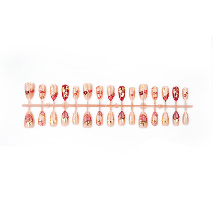 Künstlerisches von Früchten inspiriertes Press-On-Nagelset