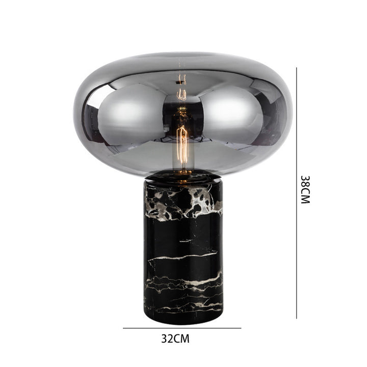 Elegante Glastischlampe mit Marmorbasis