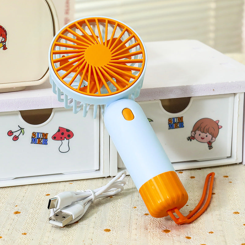 Damen Tragbarer Mini-Lüfter mit ergonomischem Griff und USB-Ladefunktion Karnz