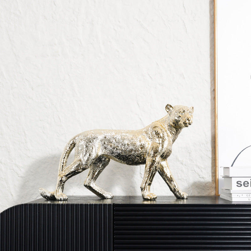 Dekorative Gold Leopard Skulptur