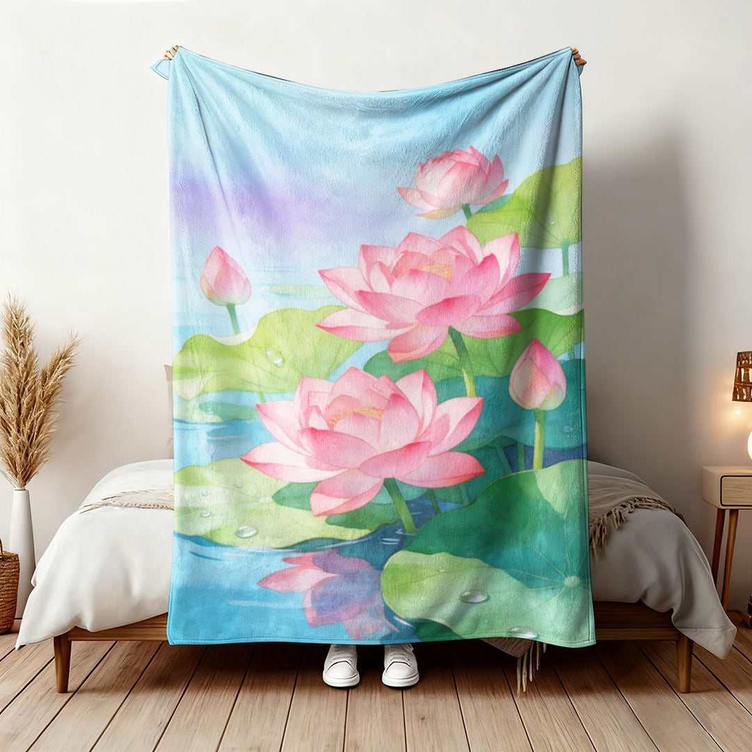 Weiches florales Design Fleece-Wurfdecke