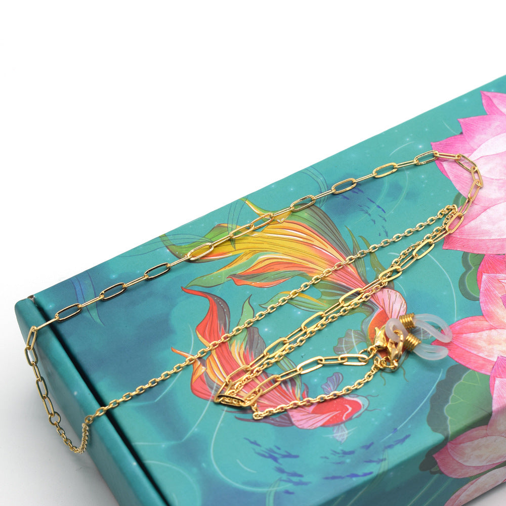 Fashion-Forward Metall Brillen Kette Karnz