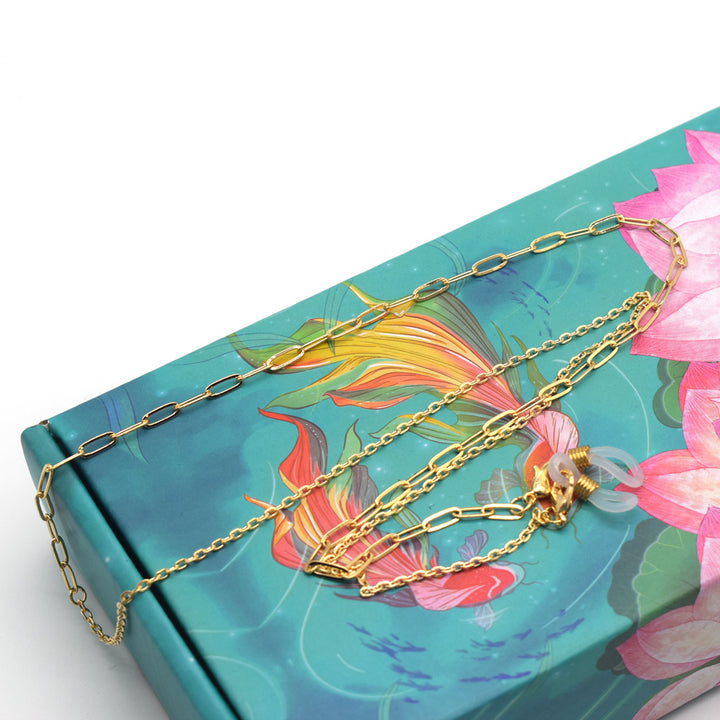 Fashion-Forward Metall Brillen Kette Karnz
