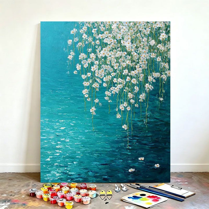 Blumeninspiriertes malerisches Leinwandbild Karnz