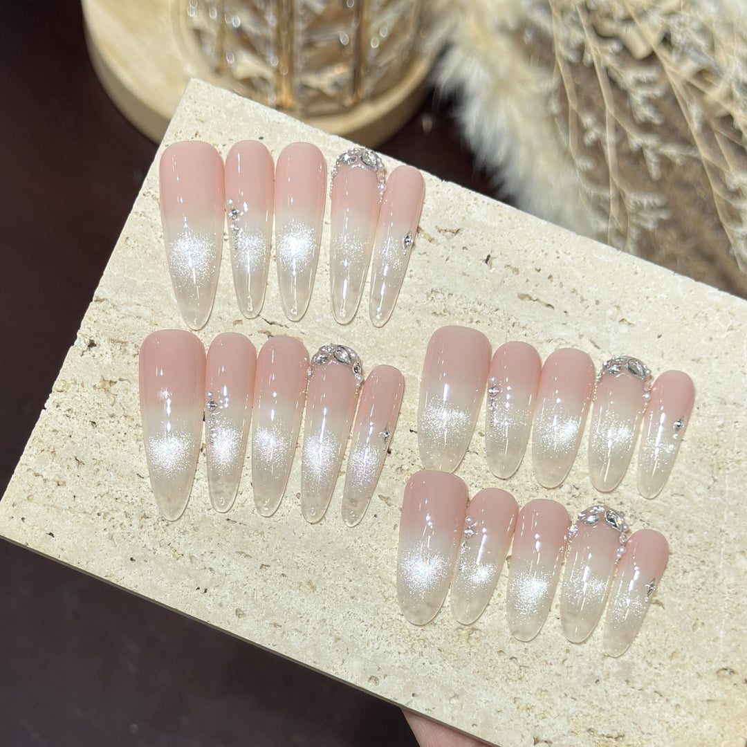 Elegante dekorative Press-On-Nageltips Set