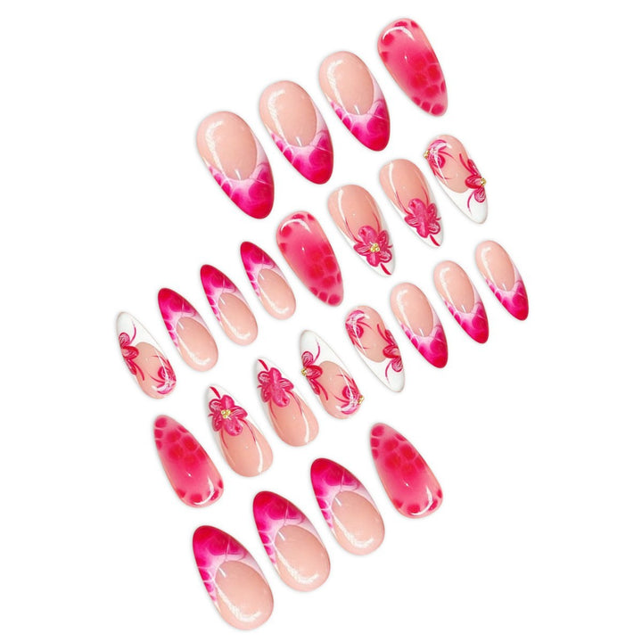 Künstlerische Blumen Stiletto Nagelkunst Karnz