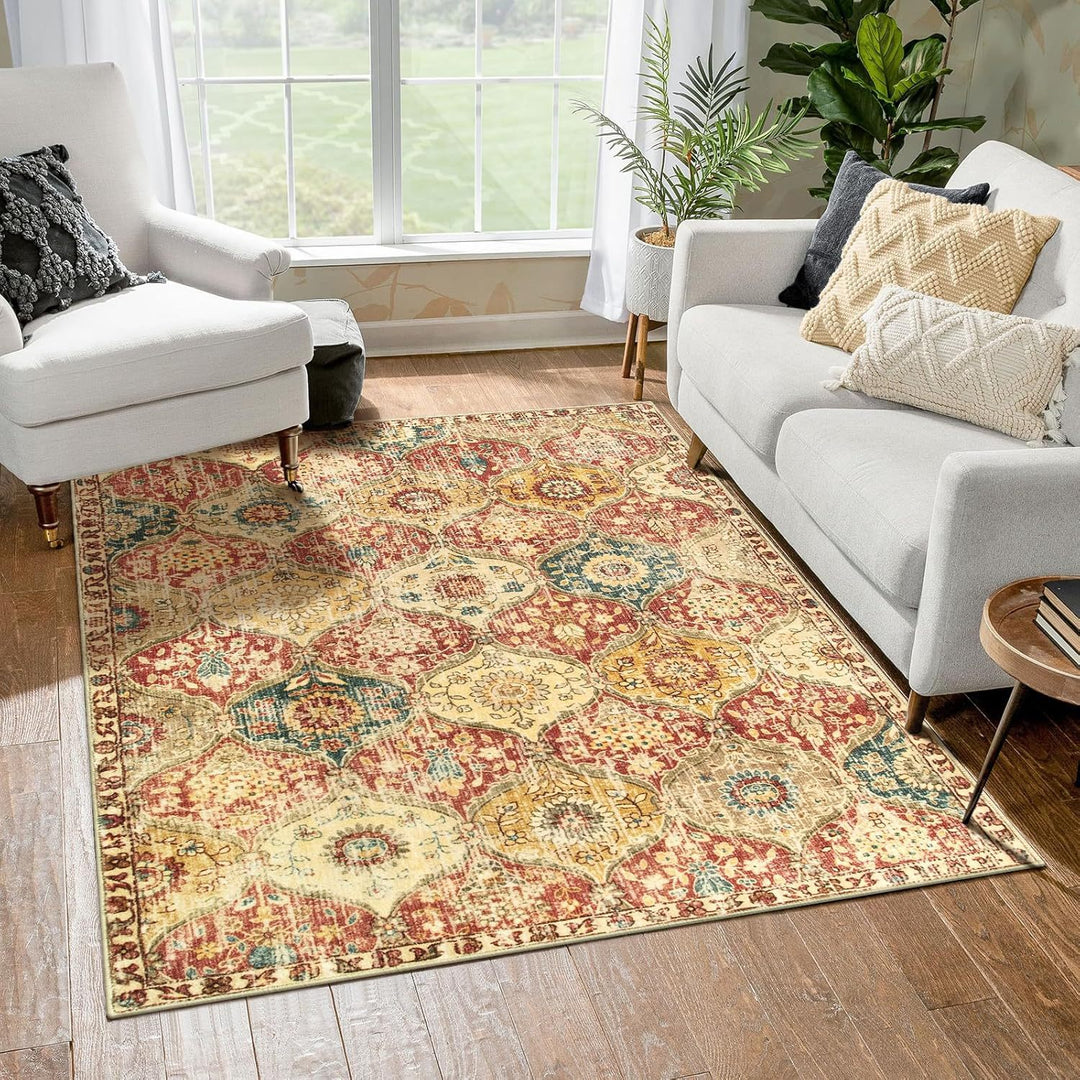 Geometrischer Floral-Teppich