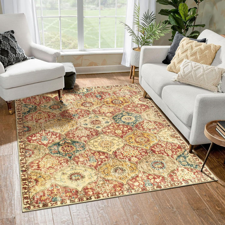 Geometrischer Floral-Teppich