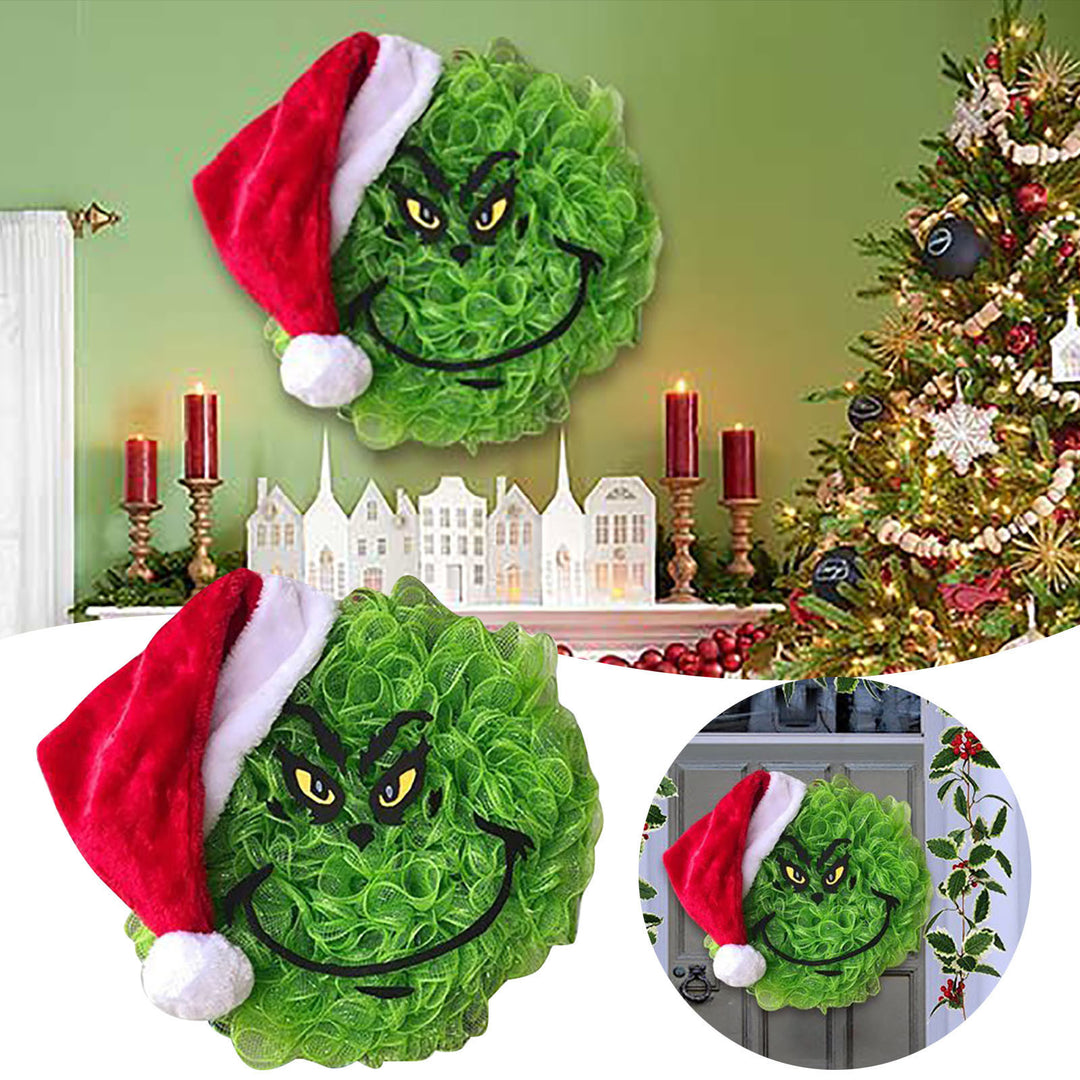 Festlicher Grinch-Themen Türkranz
