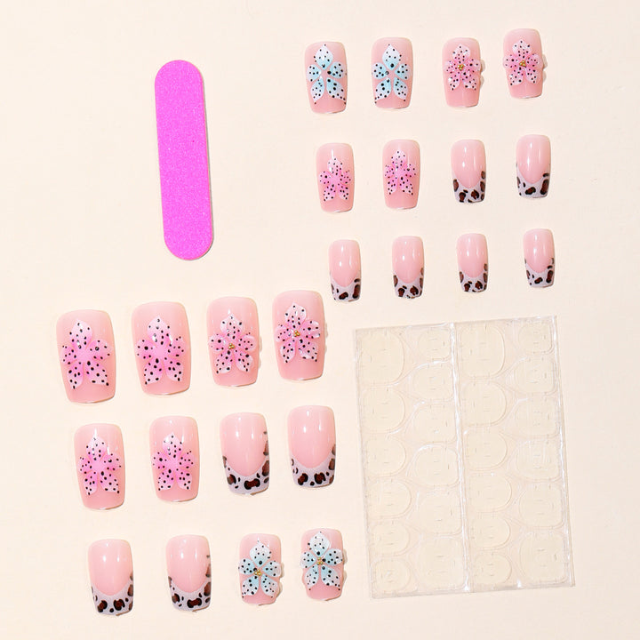 Dekoratives Floral Acryl Nagelkunst Set Karnz