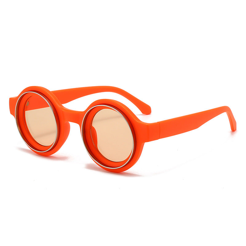Damen modische runde Sonnenbrille mit auffälligem Design Karnz