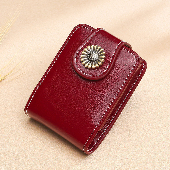 Vintage Leder Knopf Münztäschchen Karnz