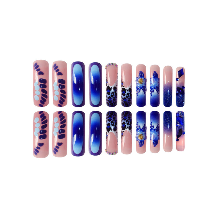 Künstlerische lange press-on Nail Art Karnz