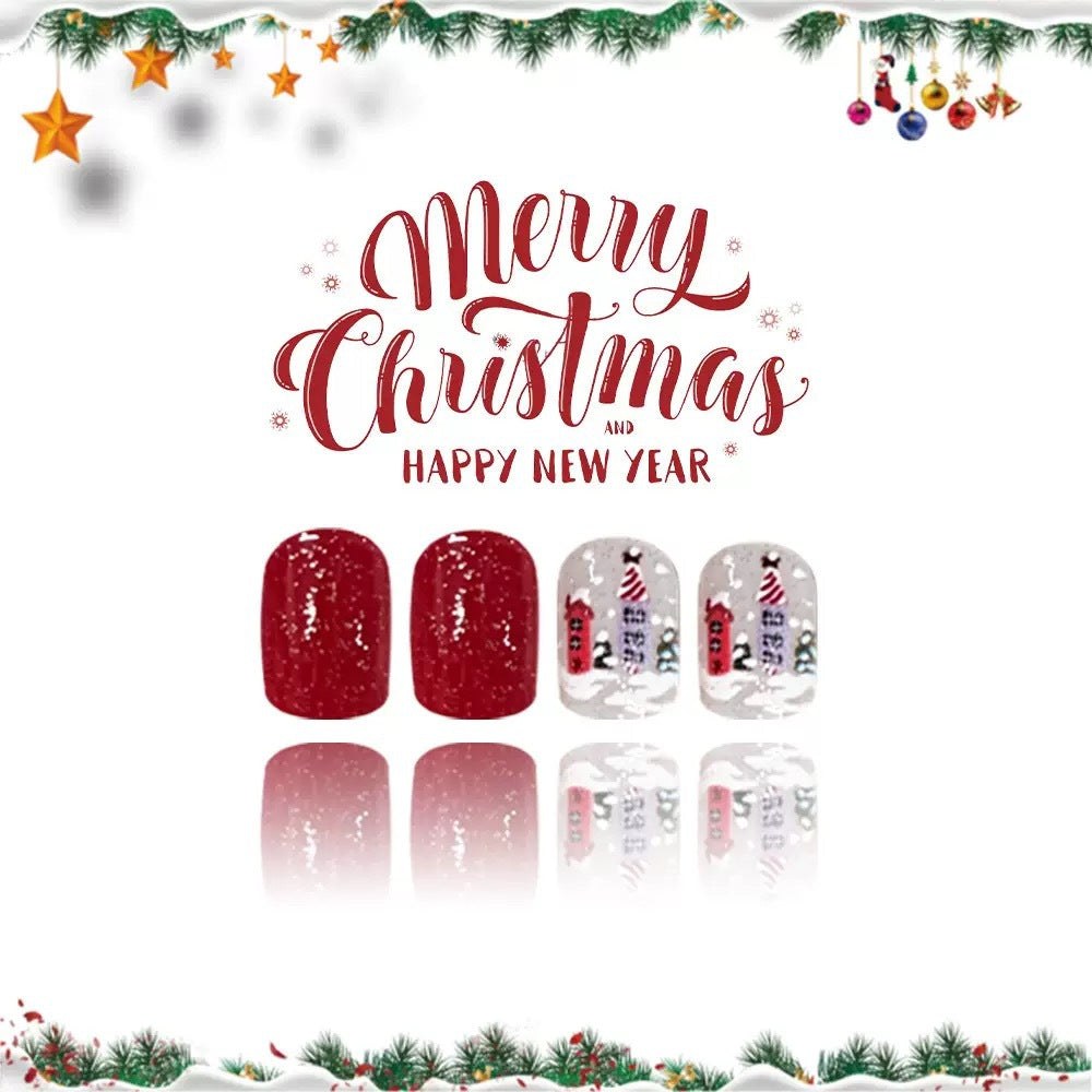 Kunstnagelset mit winterlichen Motivdesigns Karnz