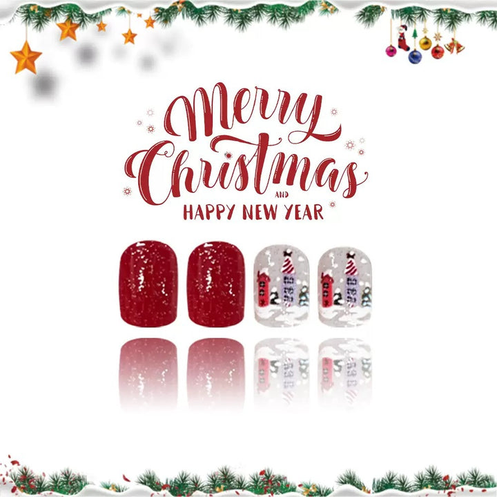 Kunstnagelset mit winterlichen Motivdesigns Karnz