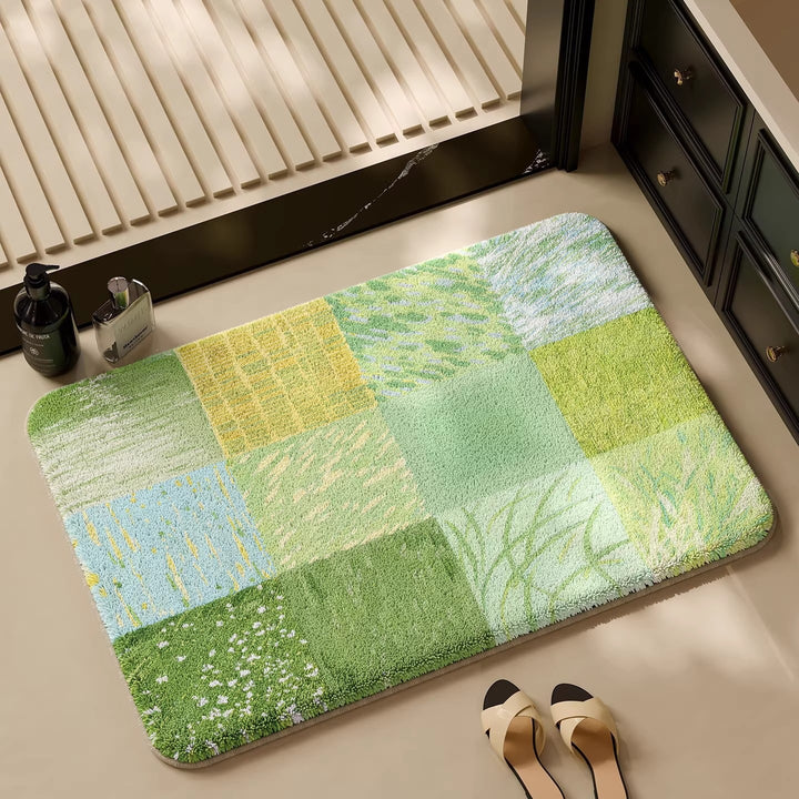 Strukturierte Patchwork-Badmatte