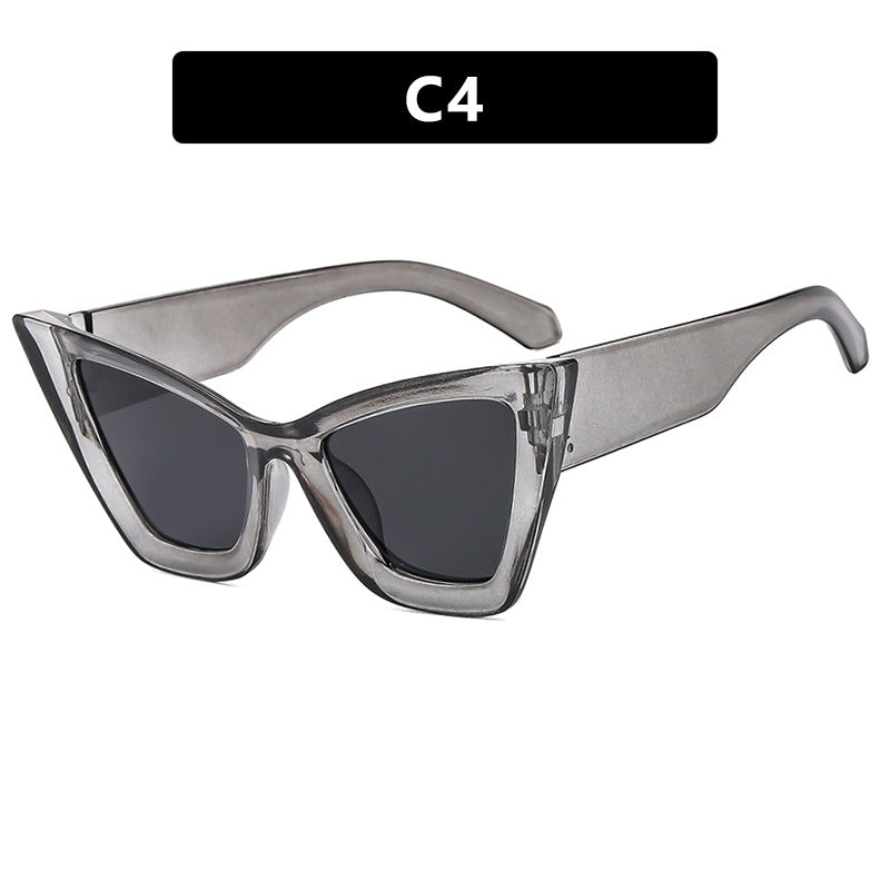 Damen trendige Cat-Eye Sonnenbrille mit robustem Design und UV-Schutz Karnz