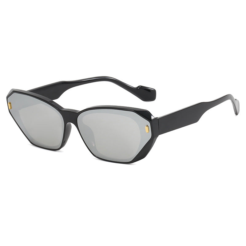 Damen geometrische Designer-Sonnenbrille mit markantem Rahmen Karnz