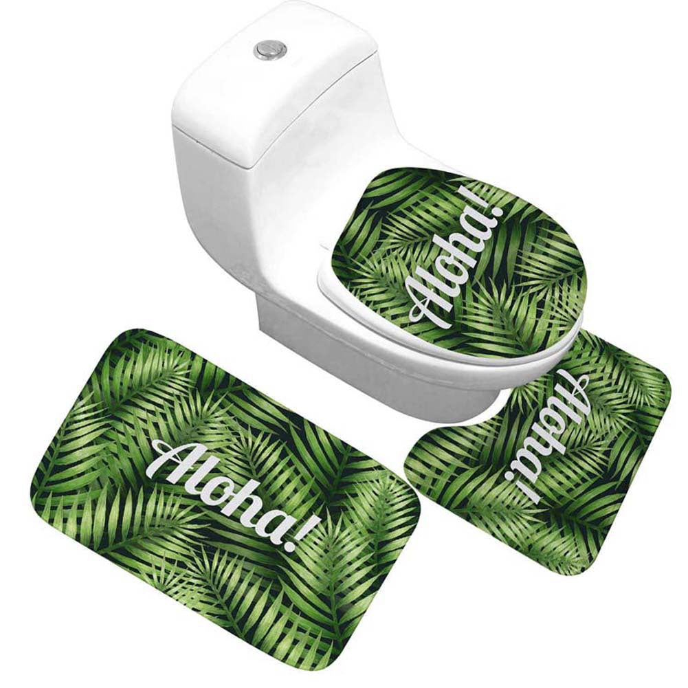 Blumenmuster Toilettenteppich Set