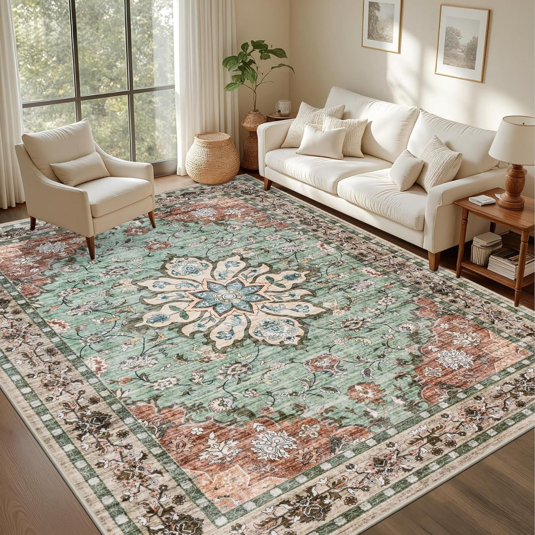 Vintage-inspirierter abstrakter Teppich Karnz