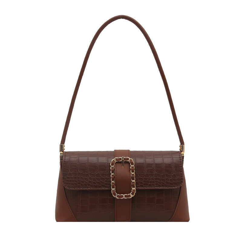 Krokodilmusterte Kettenriemen-Handtasche Karnz