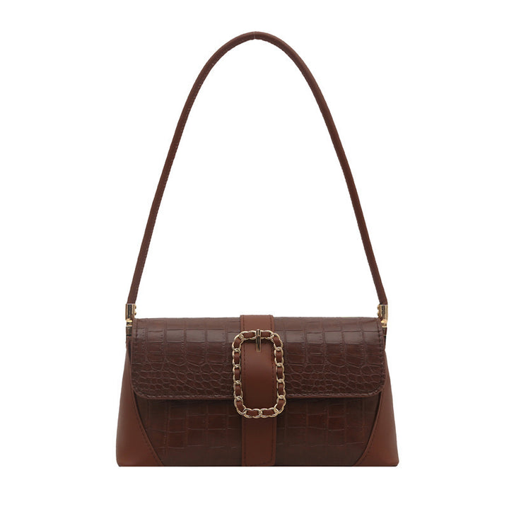 Krokodilmusterte Kettenriemen-Handtasche Karnz