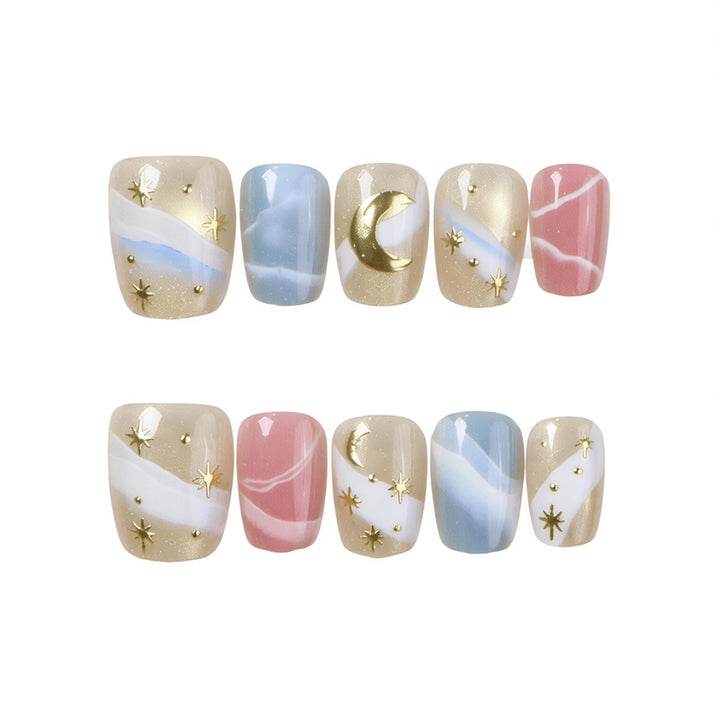 Himmlisches Thema Press-On Nagelset Karnz