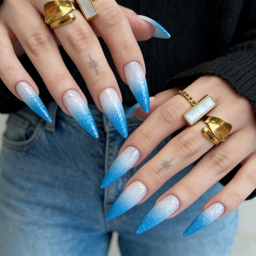 Lange Stiletto Press-On Nagelspitzen Set