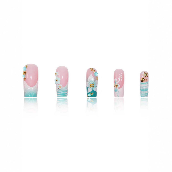Luxuriöse Floral Art Nagelverstärkungen Karnz