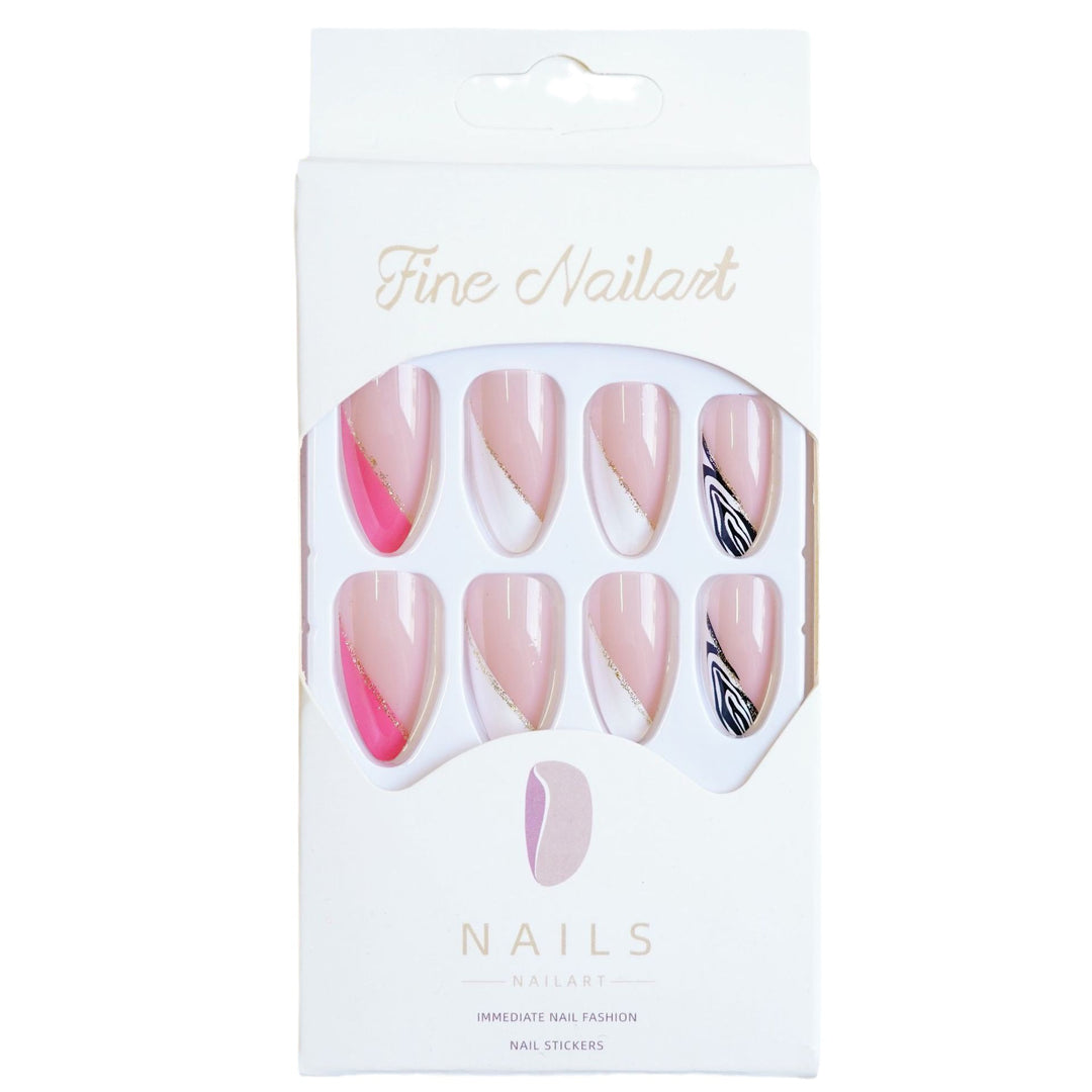 Künstlerisches French Tip Press-On Nails Kit