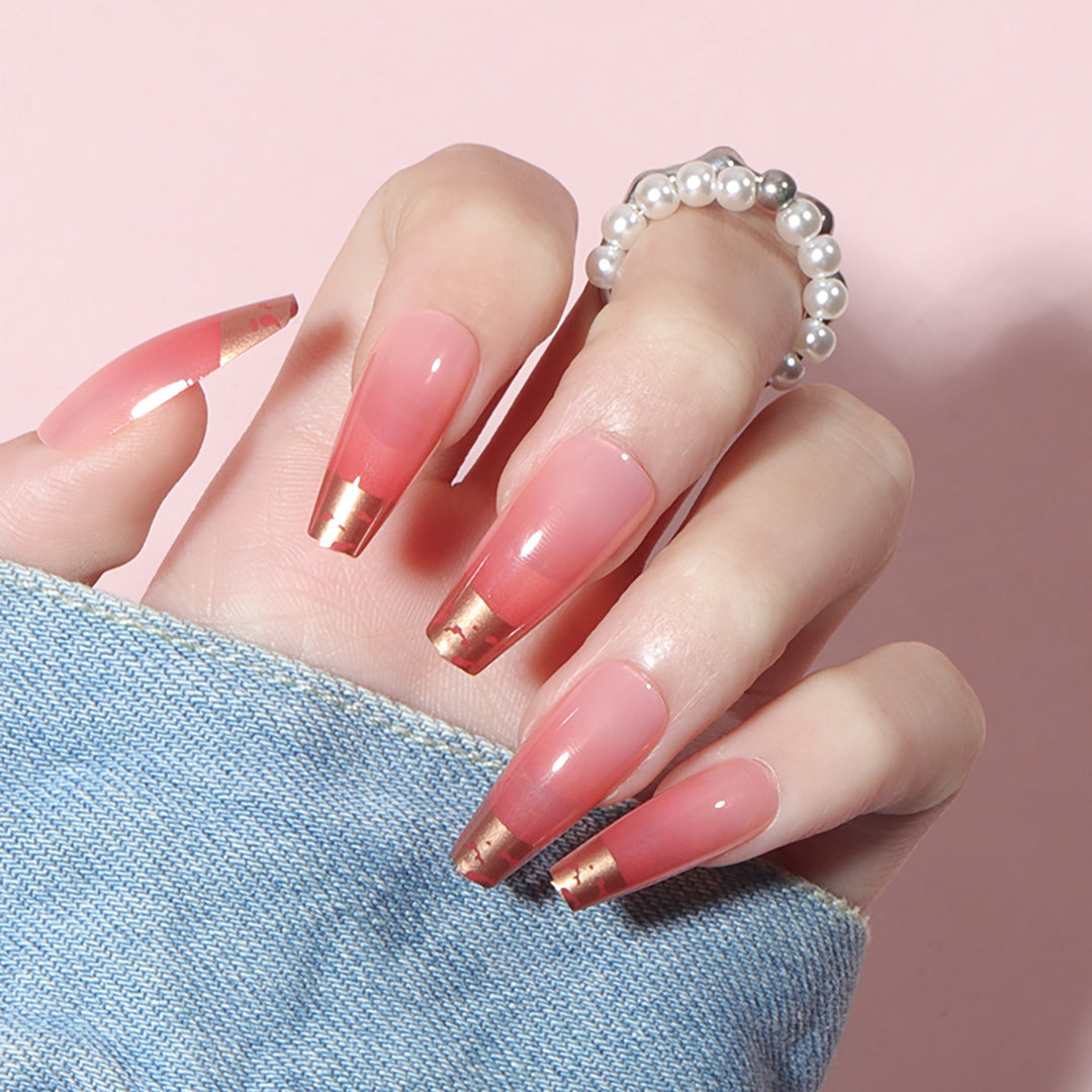 Elegante Gradient Stiletto Press-On Nägel Karnz