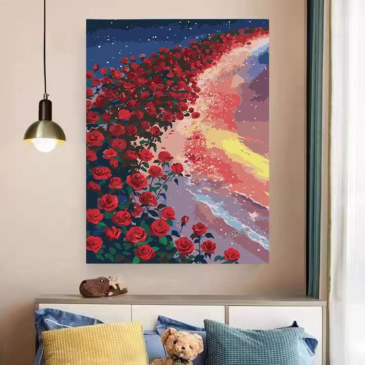 Herz- und Blumenwirbel Leinwandkunstwerk Karnz