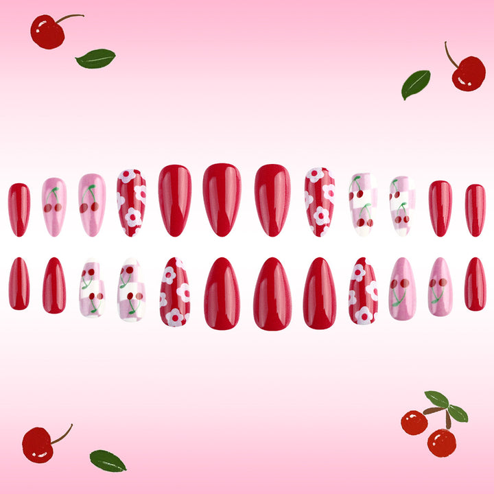 Künstlerisches Kirschblüten Nageldesign Karnz