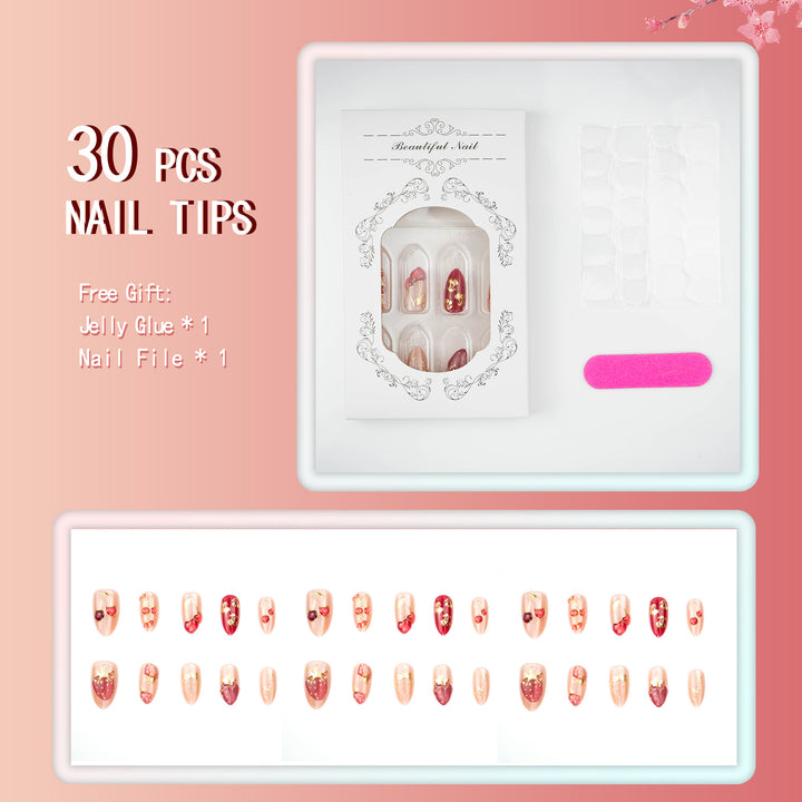 Künstlerisches von Früchten inspiriertes Press-On-Nagelset