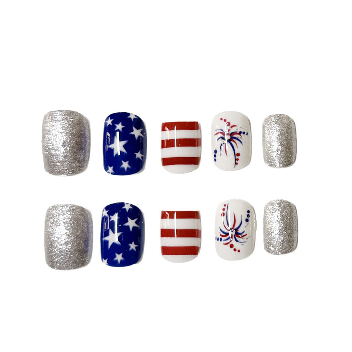 Patriotisches Themen-Press-On-Nagelkunst-Set Karnz