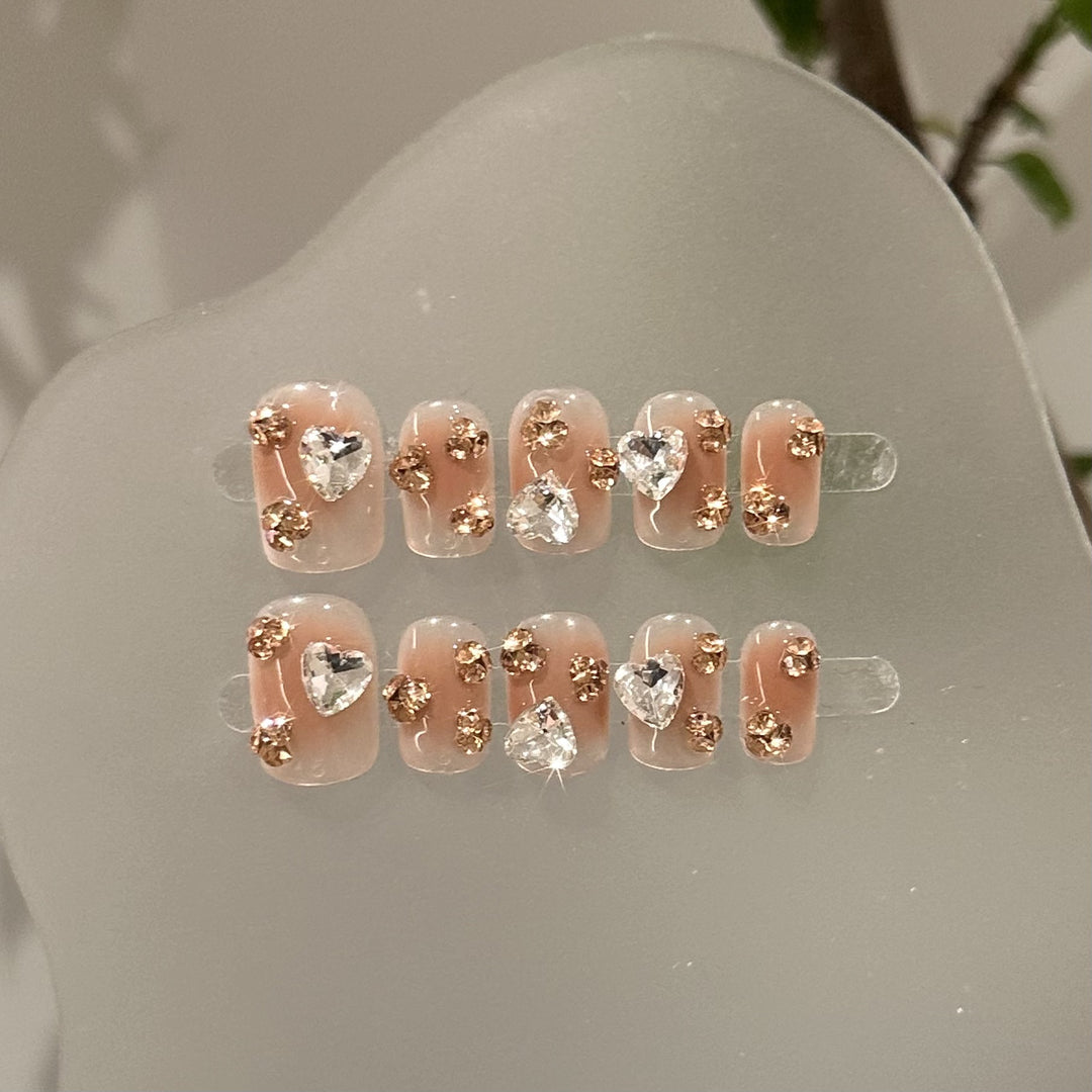Kristall-Beschichtetes Press-On Nagelset