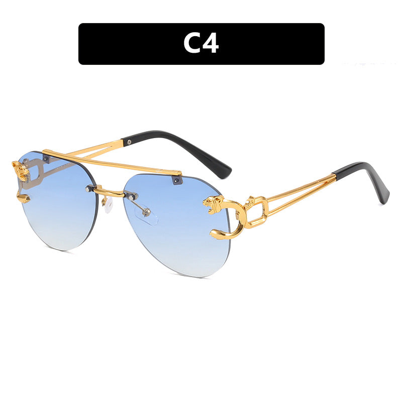 Damen ausgefallene runde Sonnenbrille mit dekorativen Details Karnz