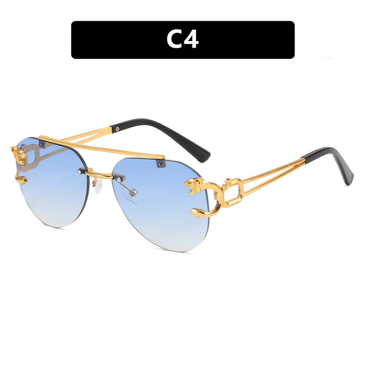 Damen ausgefallene runde Sonnenbrille mit dekorativen Details Karnz