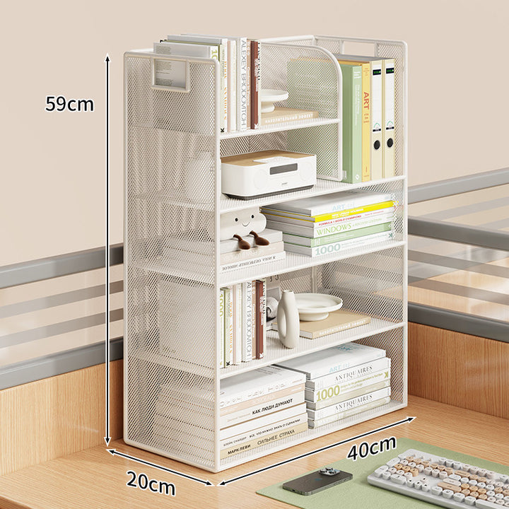 Mesh Desktop Open-Shelf Organizer mit integrierten Griffen und Trennwänden